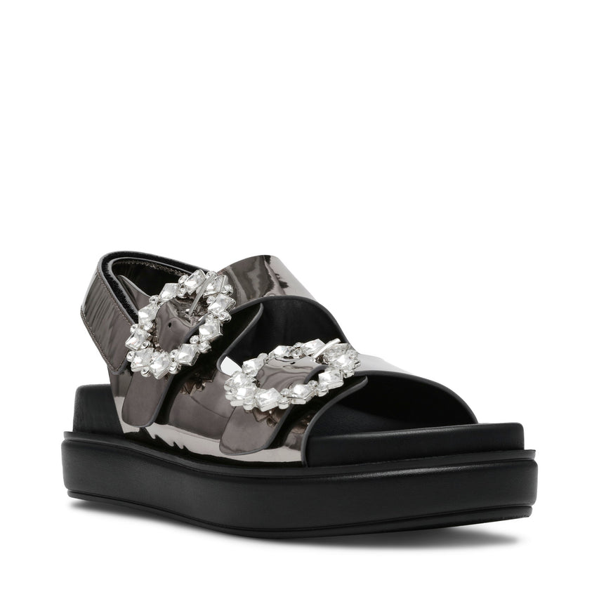 KLEOPATRA GREY FLAT SANDALS