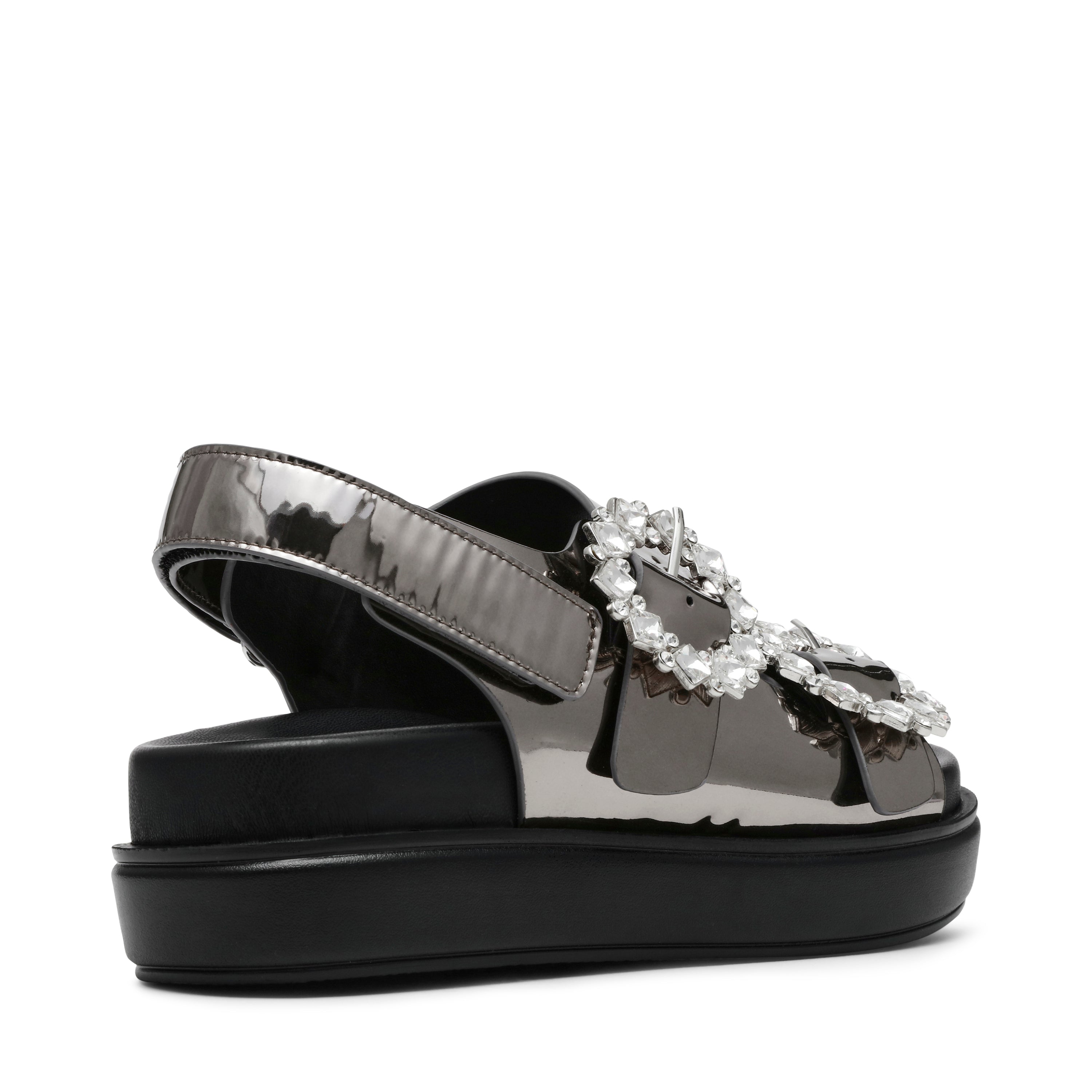 KLEOPATRA GREY FLAT SANDALS