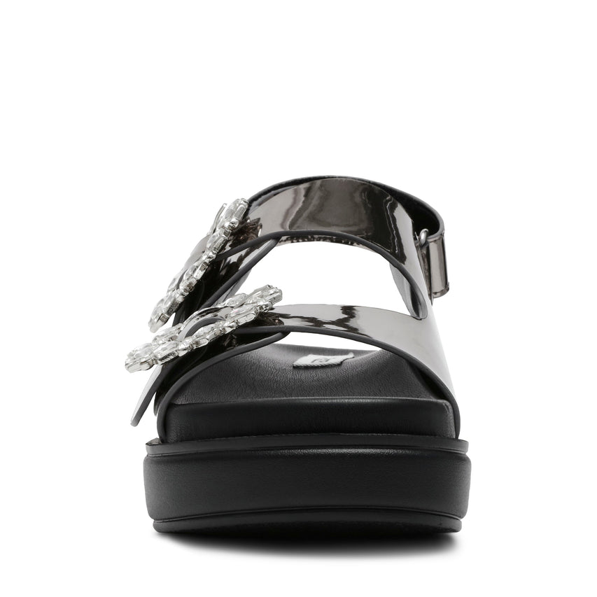 KLEOPATRA GREY FLAT SANDALS