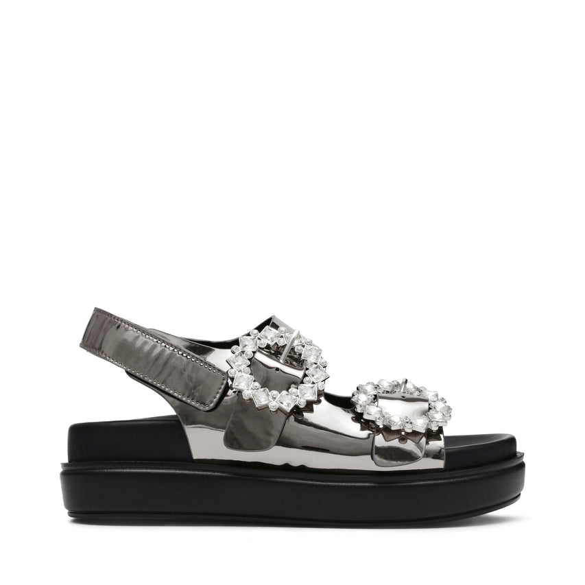 KLEOPATRA GREY FLAT SANDALS