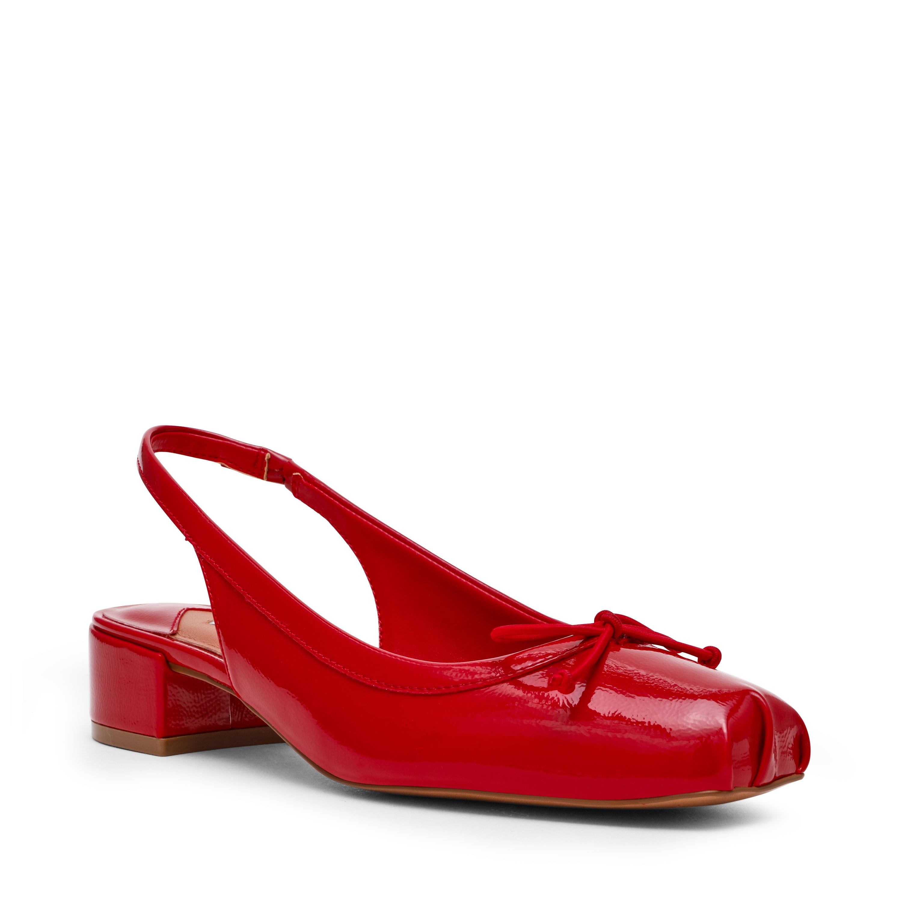 Loved Women's Red Crinkle Patent Heeled Sandals RED CRINKLE PAT — front view