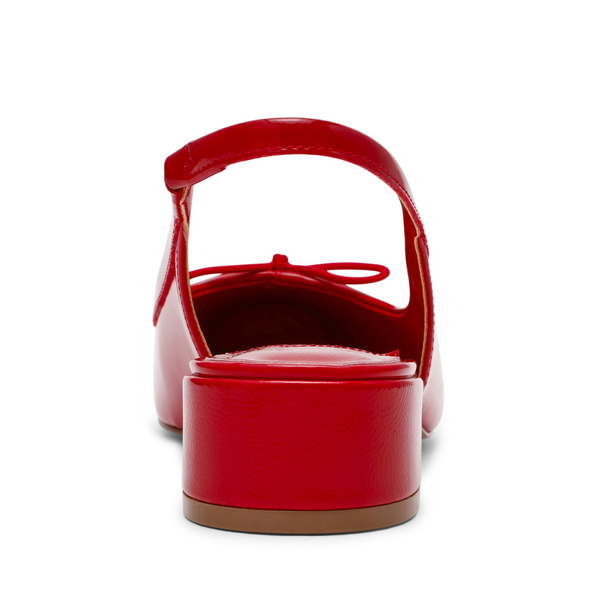 Loved Women's Red Crinkle Patent Heeled Sandals RED CRINKLE PAT — detail view