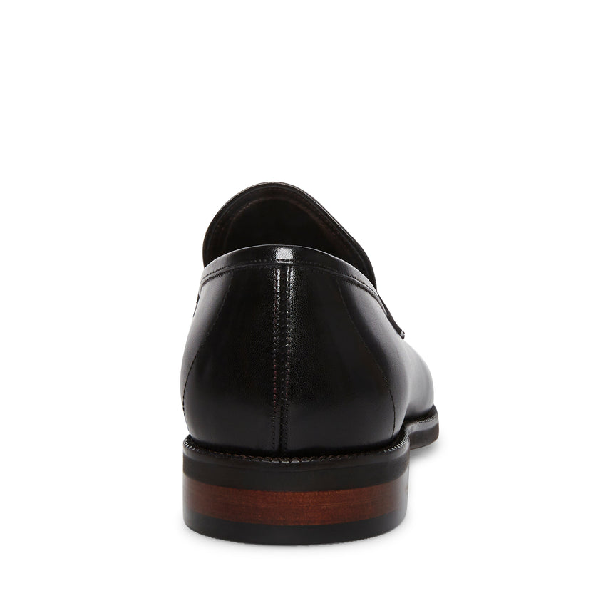 Steve Madden Pardito black formal loafers, back view