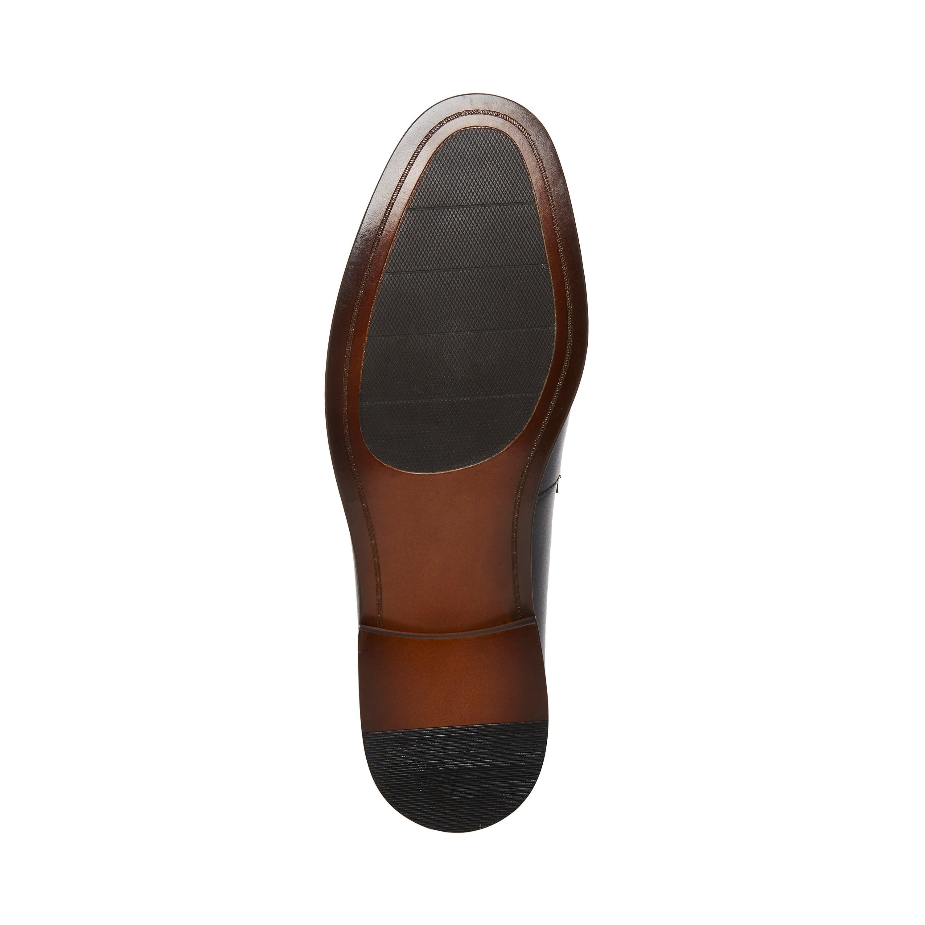 Steve Madden Pardito black slip-on loafers, sole view