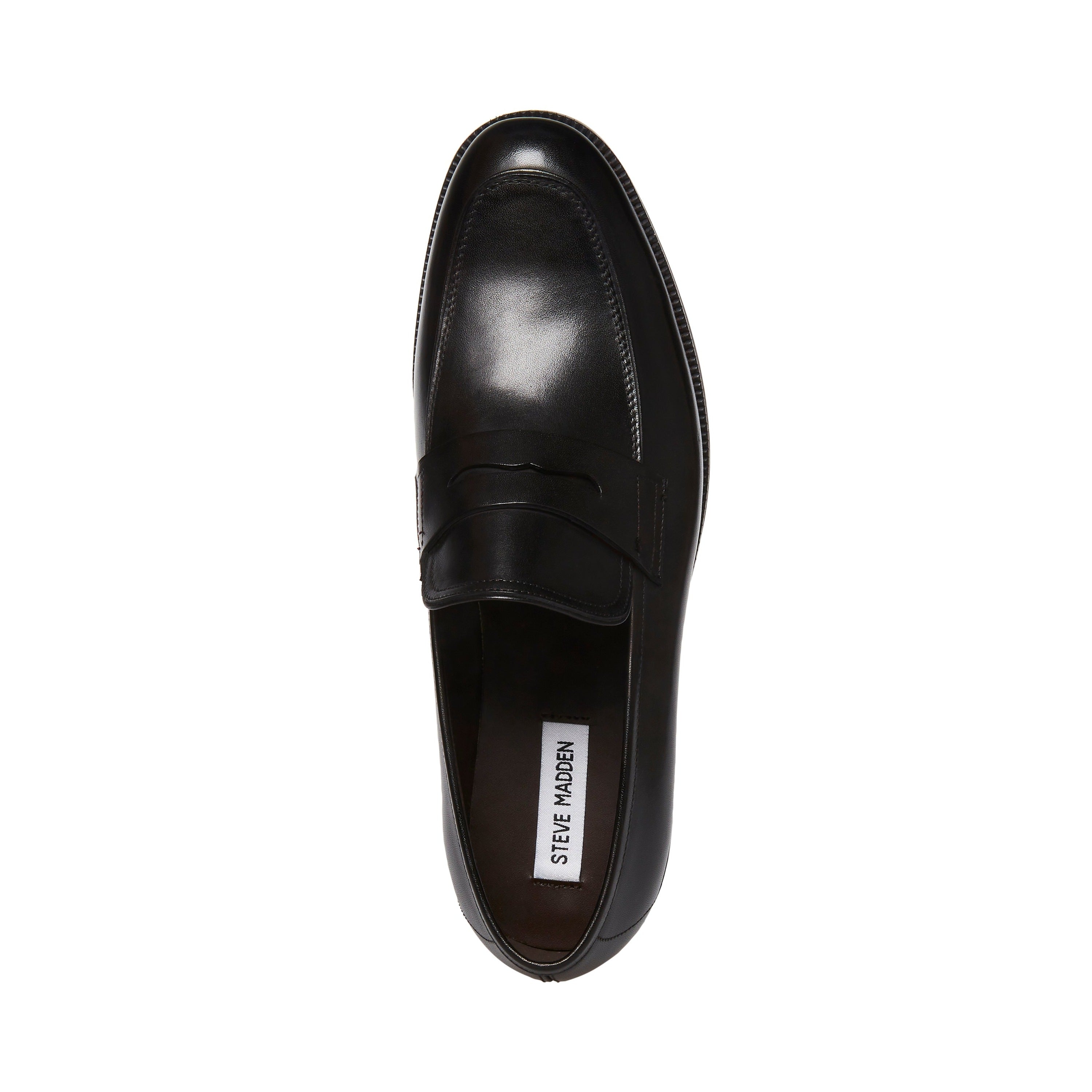 Steve Madden Pardito men's black loafers, top view