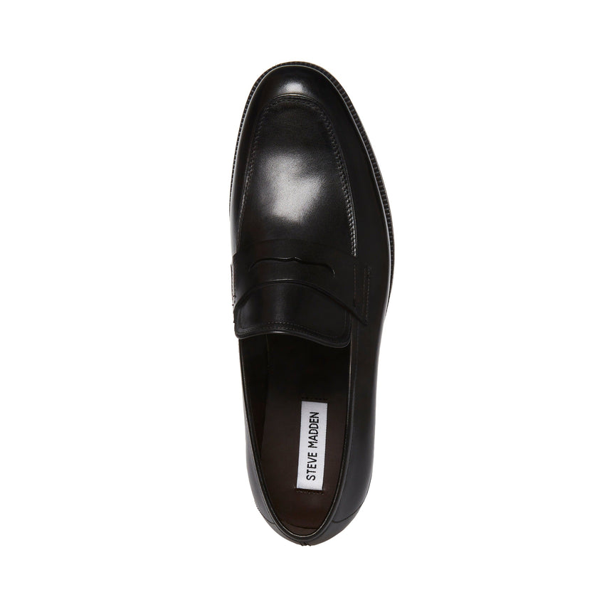 Steve Madden Pardito men's black loafers, top view