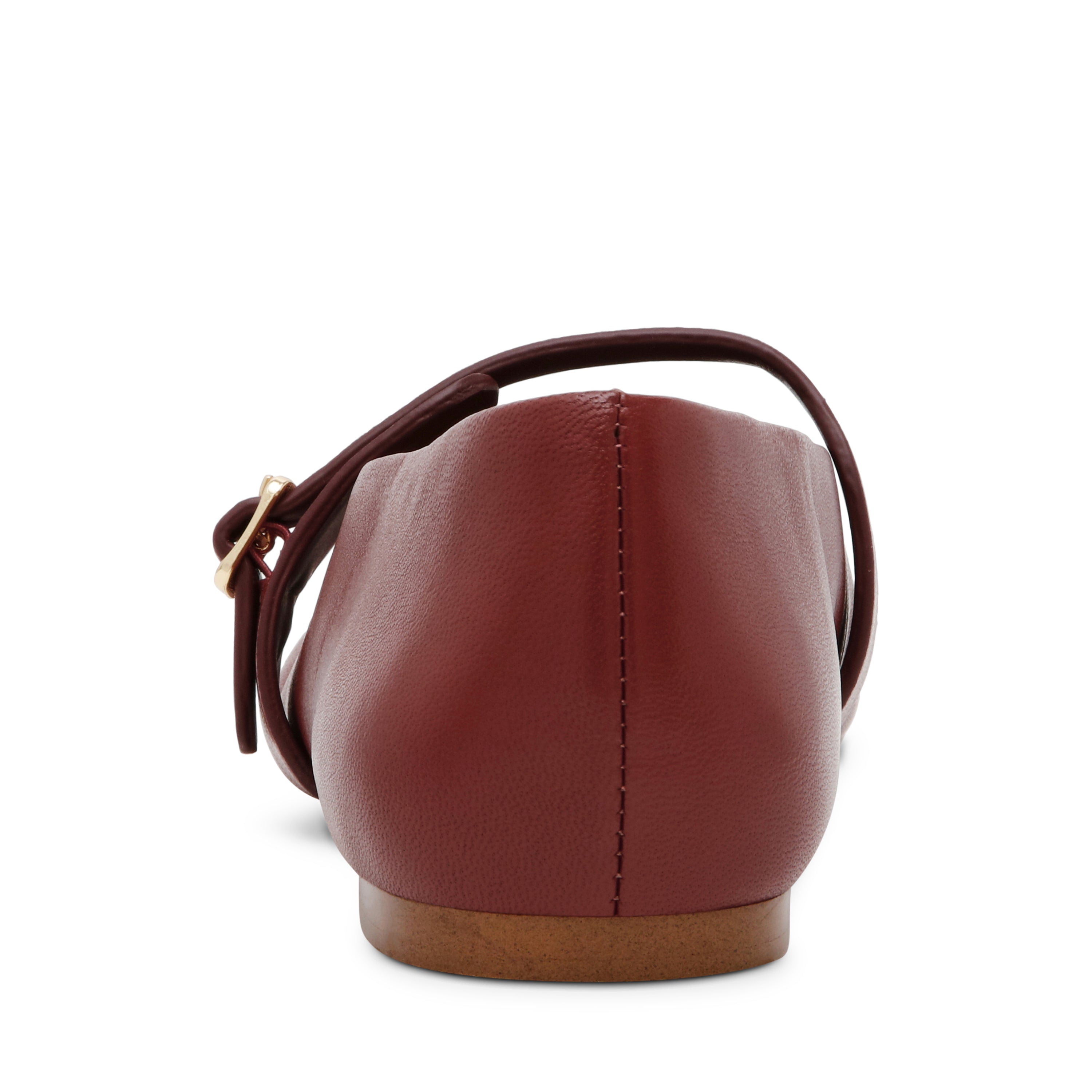 REJOICE CHERRY LEATHER BALLET FLATS