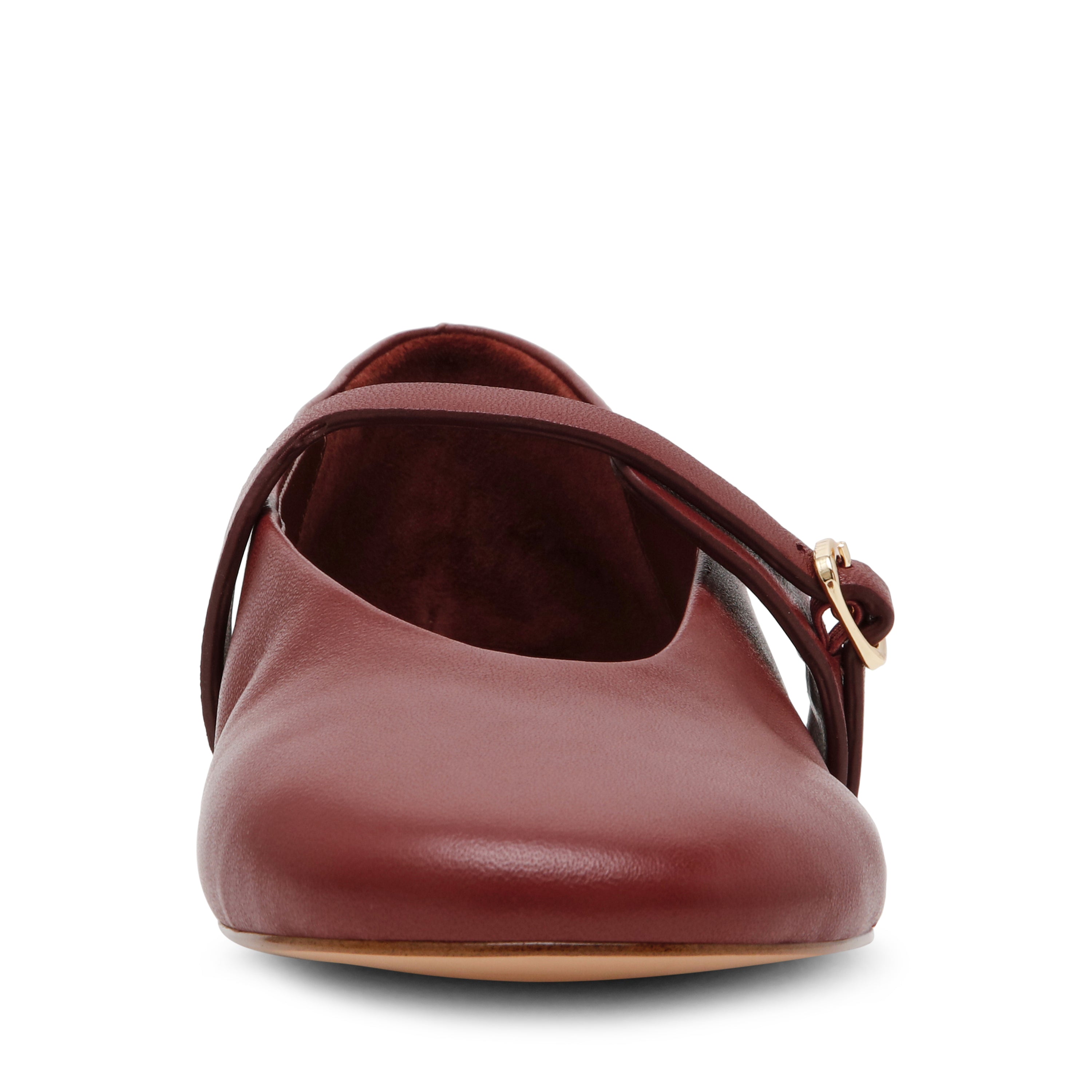 REJOICE CHERRY LEATHER BALLET FLATS