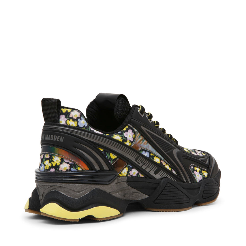 SPEEDSTER-E BLACK/ YELLOW FLORAL SNEAKERS