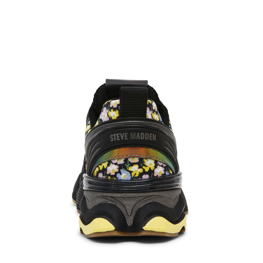 SPEEDSTER-E BLACK/ YELLOW FLORAL SNEAKERS