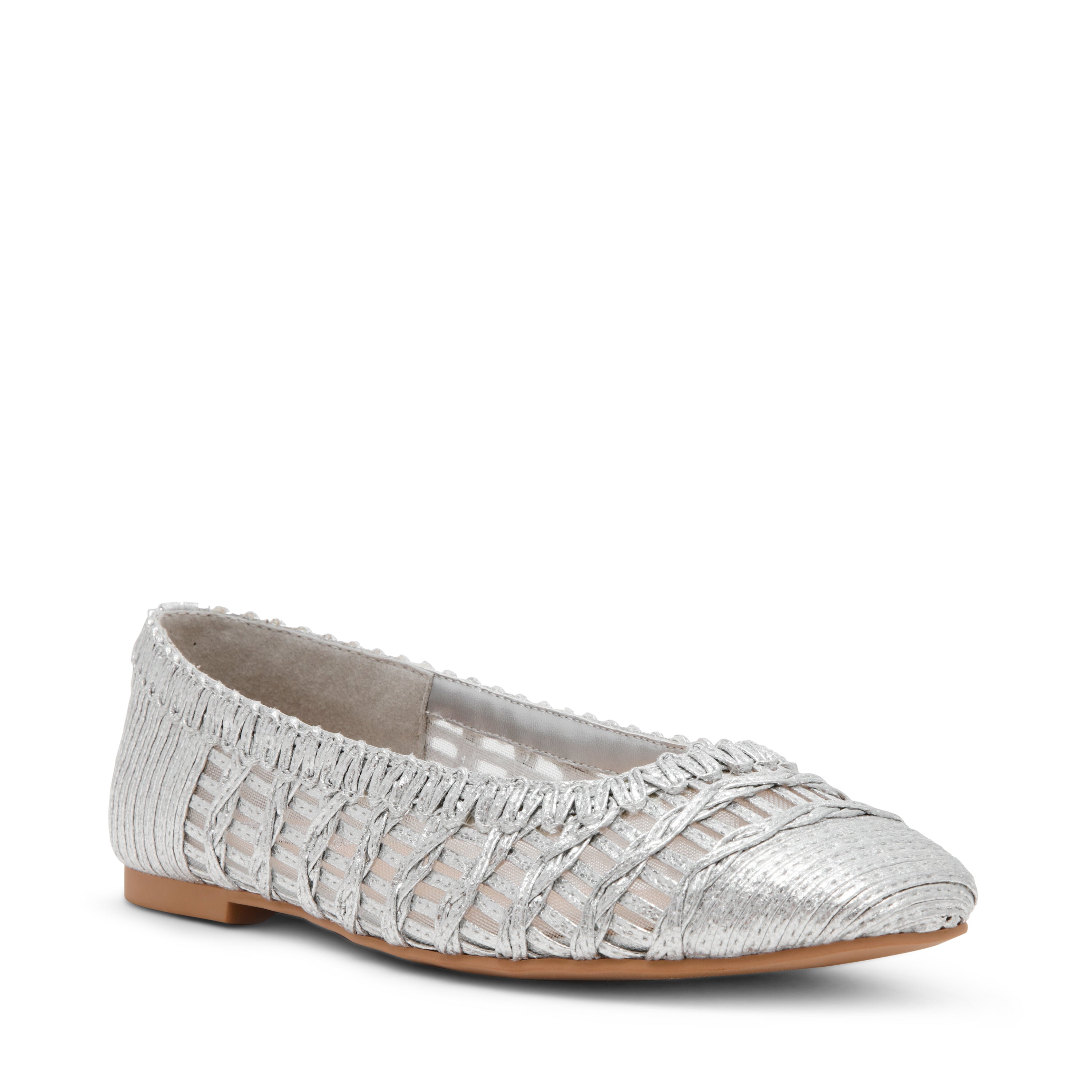 WARM-UP SILVER BALLET FLATS