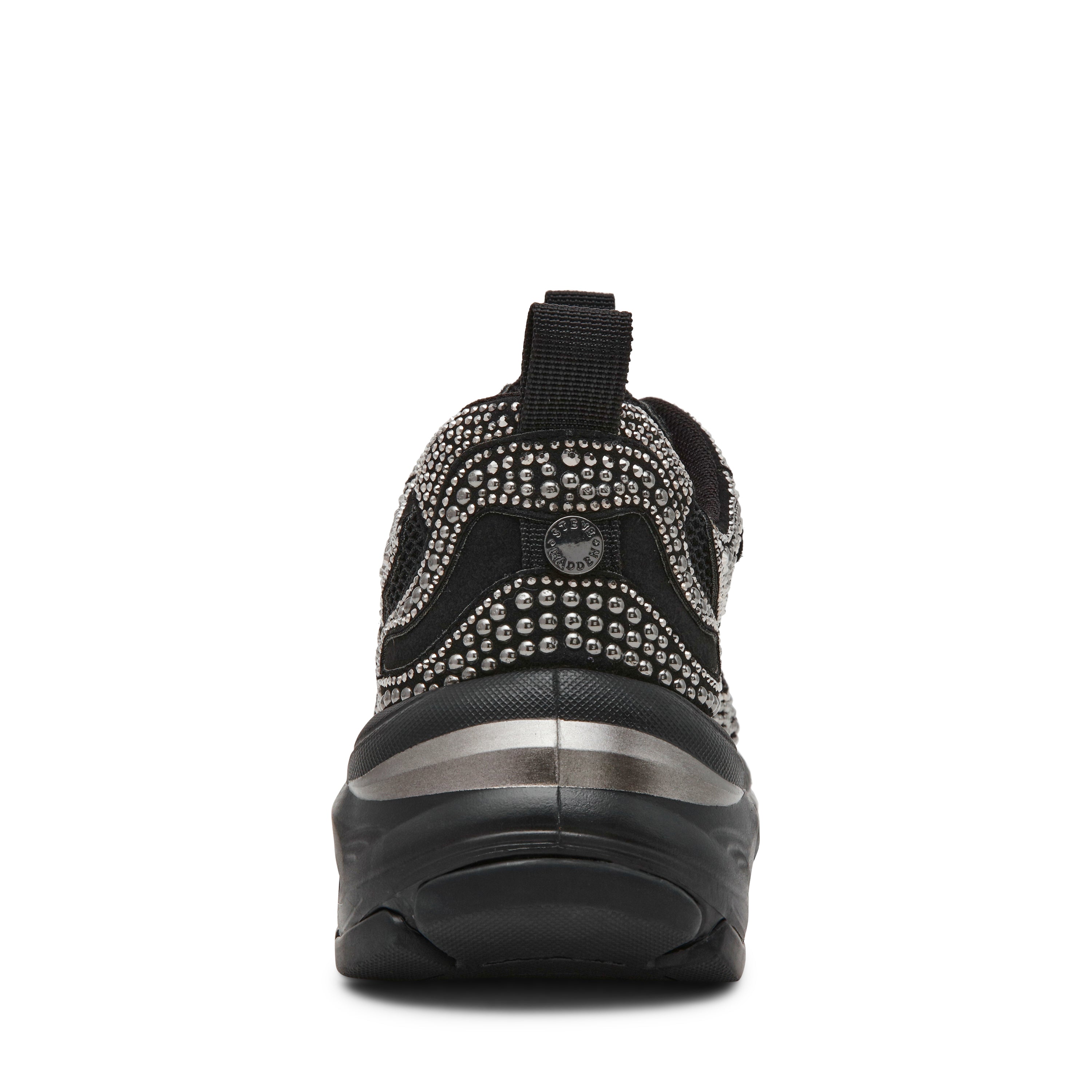 Steve Madden Zonar-R Black Women's Low Top Sneakers, rear view