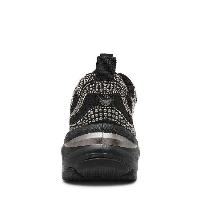Steve Madden Zonar-R Black Women's Low Top Sneakers, rear view