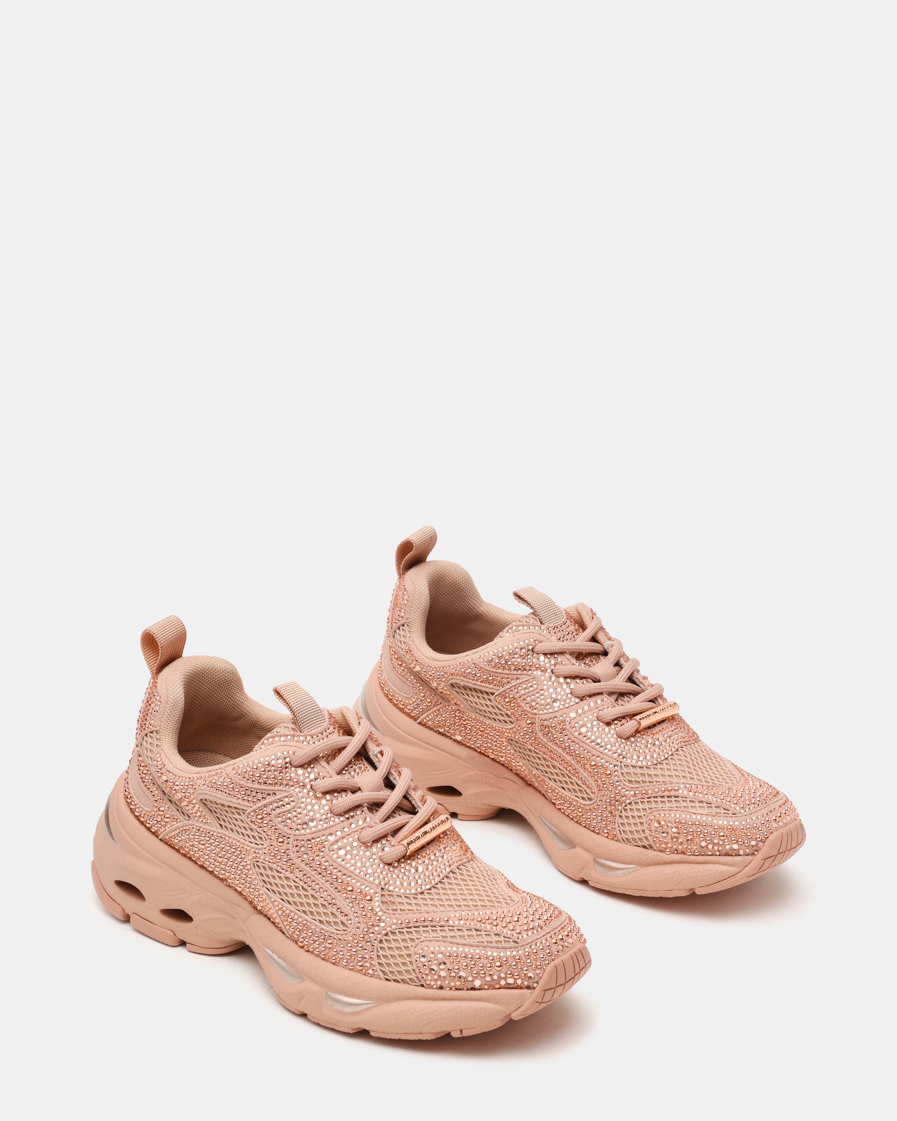 Steve Madden Zonar-R women's rose-gold low-top sneakers, sole view