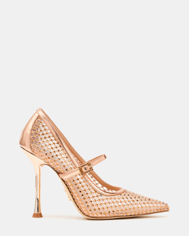 Steve Madden Stirring Women's Rose Gold Pumps - side profile