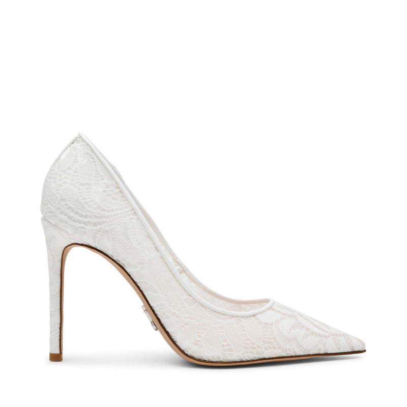 Thrive-Lm Women's White Lace Heels