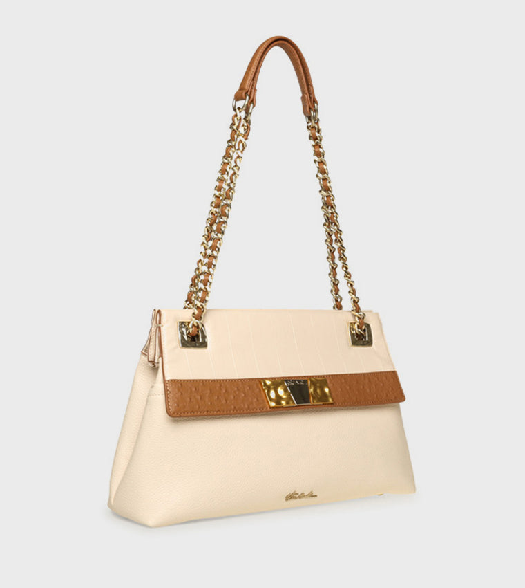 حقيبة كتف ببابلي النسائية باللون الكريمي - view 3