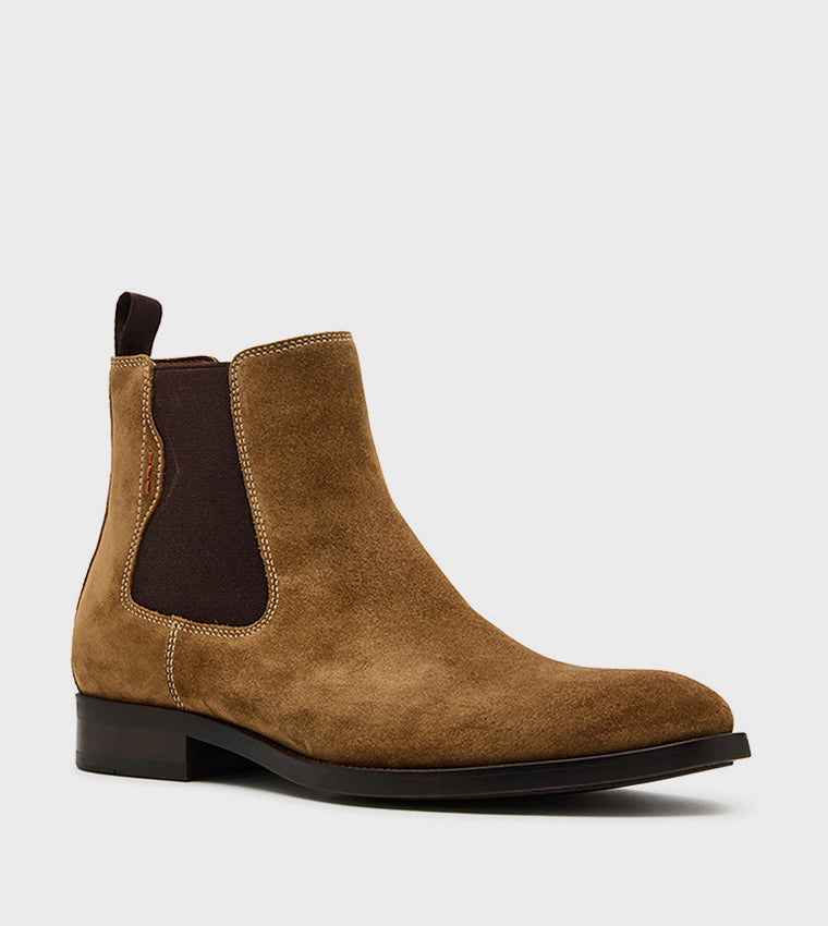 Bromptonn Tan Leather Men's Chelsea Boots