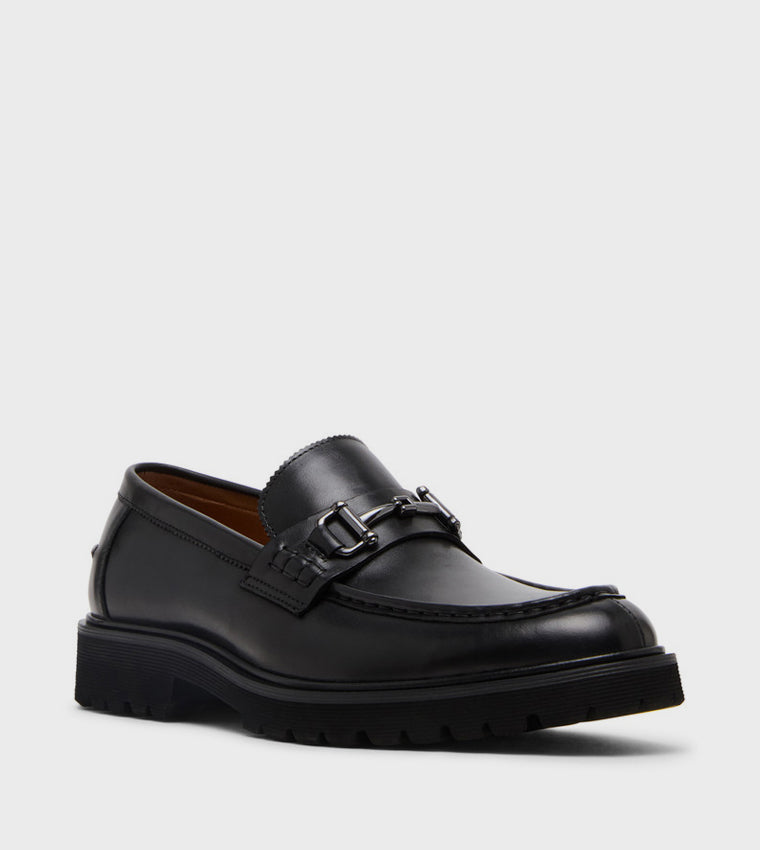 Marlow Black Leather Men's Formal Slip-On Shoes