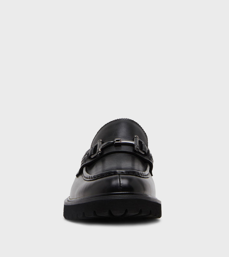 Marlow Black Leather Men's Formal Slip-On Shoes - view 2